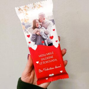 PERSONALISED Chocolate Bar ,,Musu meile saldesne uz sokolada,,With a photo of your choice